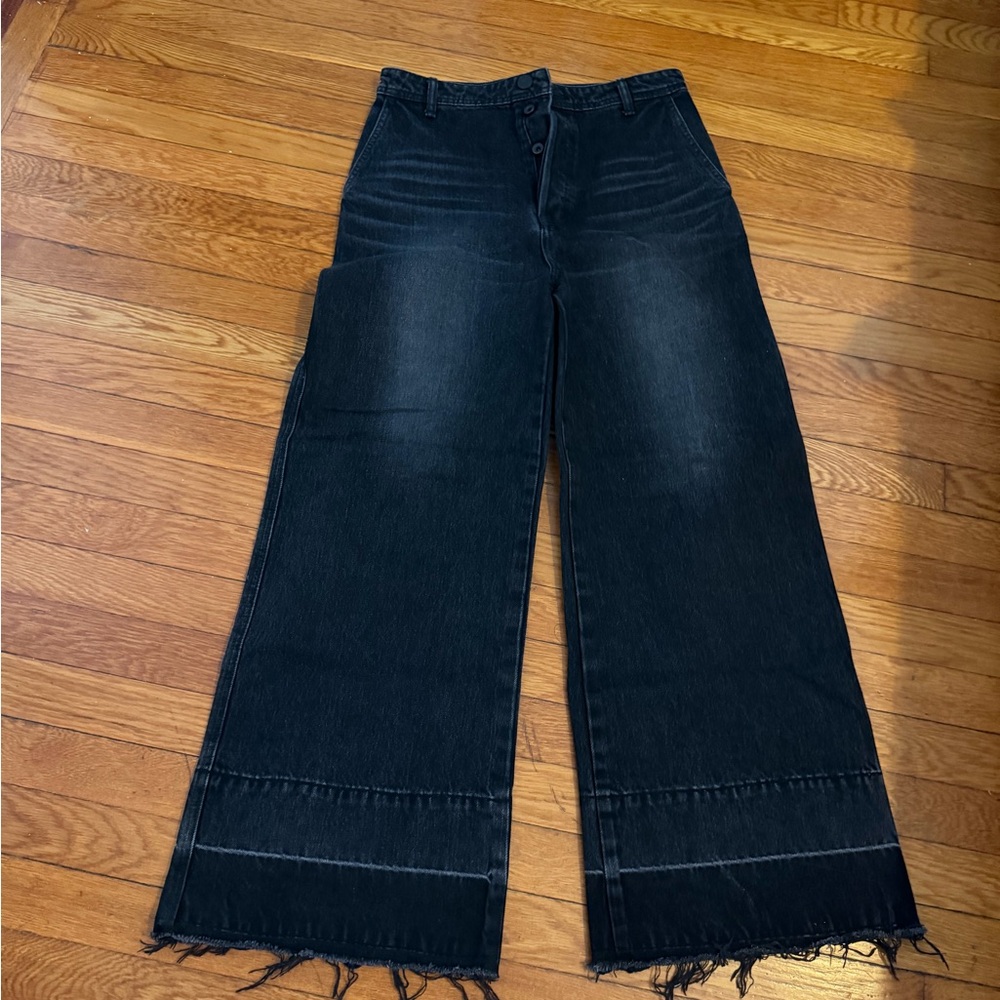 Moussy Black Wide-Leg High-Rise Jeans